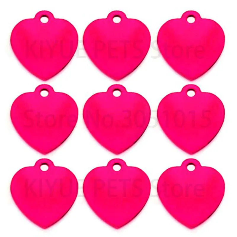 Wholesale 100Pcs Personalized Heart Dog Tag Pet Dog ID Name Wedding Gift Tag Card Customized Laser Name Dog Collar Accessories