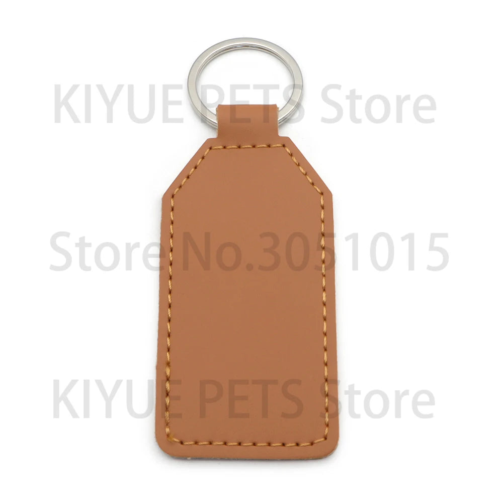 Personalized Blank Leather Tag DIY Laser Engraved Keyrings Pendants Anti-lost Customizable Nameplates Identity Plate