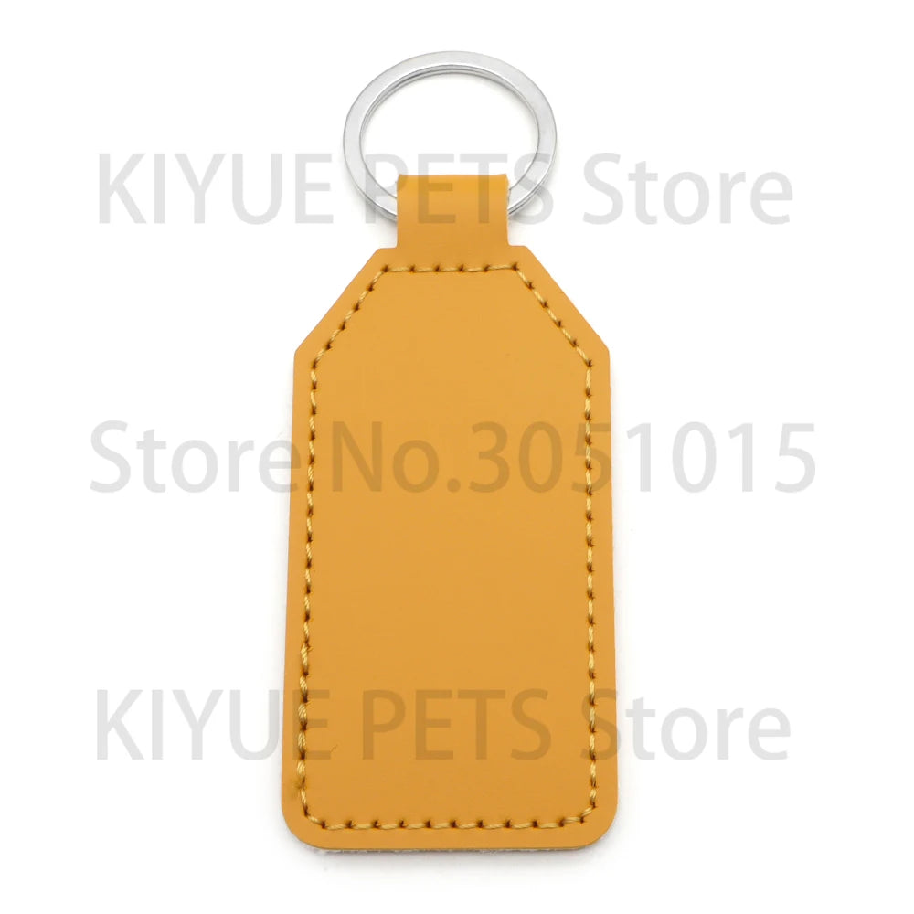 Personalized Blank Leather Tag DIY Laser Engraved Keyrings Pendants Anti-lost Customizable Nameplates Identity Plate