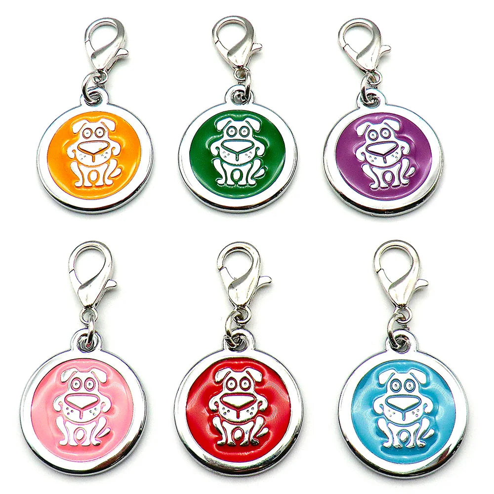 Wholesale 20Pcs Personalized engraved cat and dog pet ID tag dog anti-lost pet name collar, cat and dog collar accessories