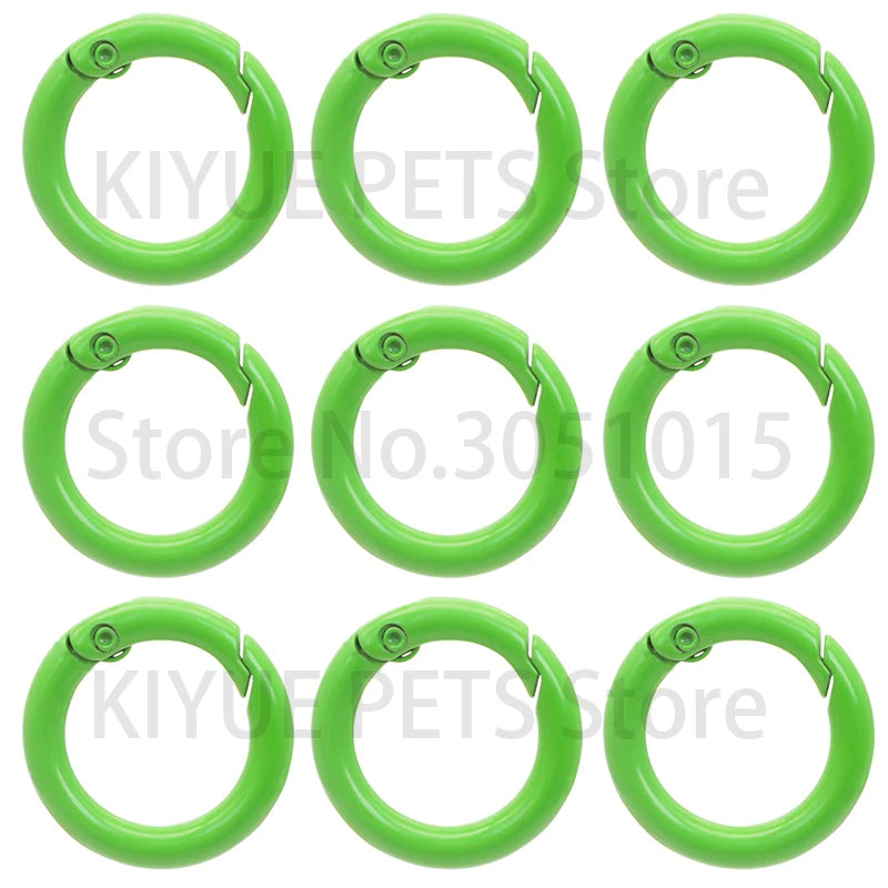 100Pcs Round Carabiner Ring Split Spring Gate Keychain O Ring Chain Jewelry Making Connector Pet Tag Accessories