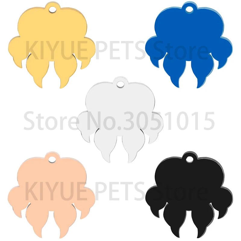 20Pcs/Set Pet Nameplate Personalized Dog Tag ID Stainless Steel Pendant Key Chain Key Ring Keyring Dog Tag Custom