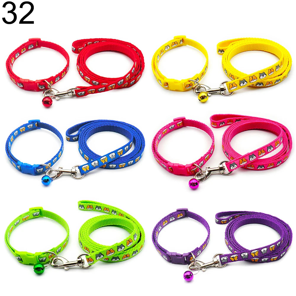 24Sets Dog Cat Leash Adjustable Leashes Collar Puppy Outdoor Walking Chihuahua Terier Schnauzer Outdoor Traction Rope General