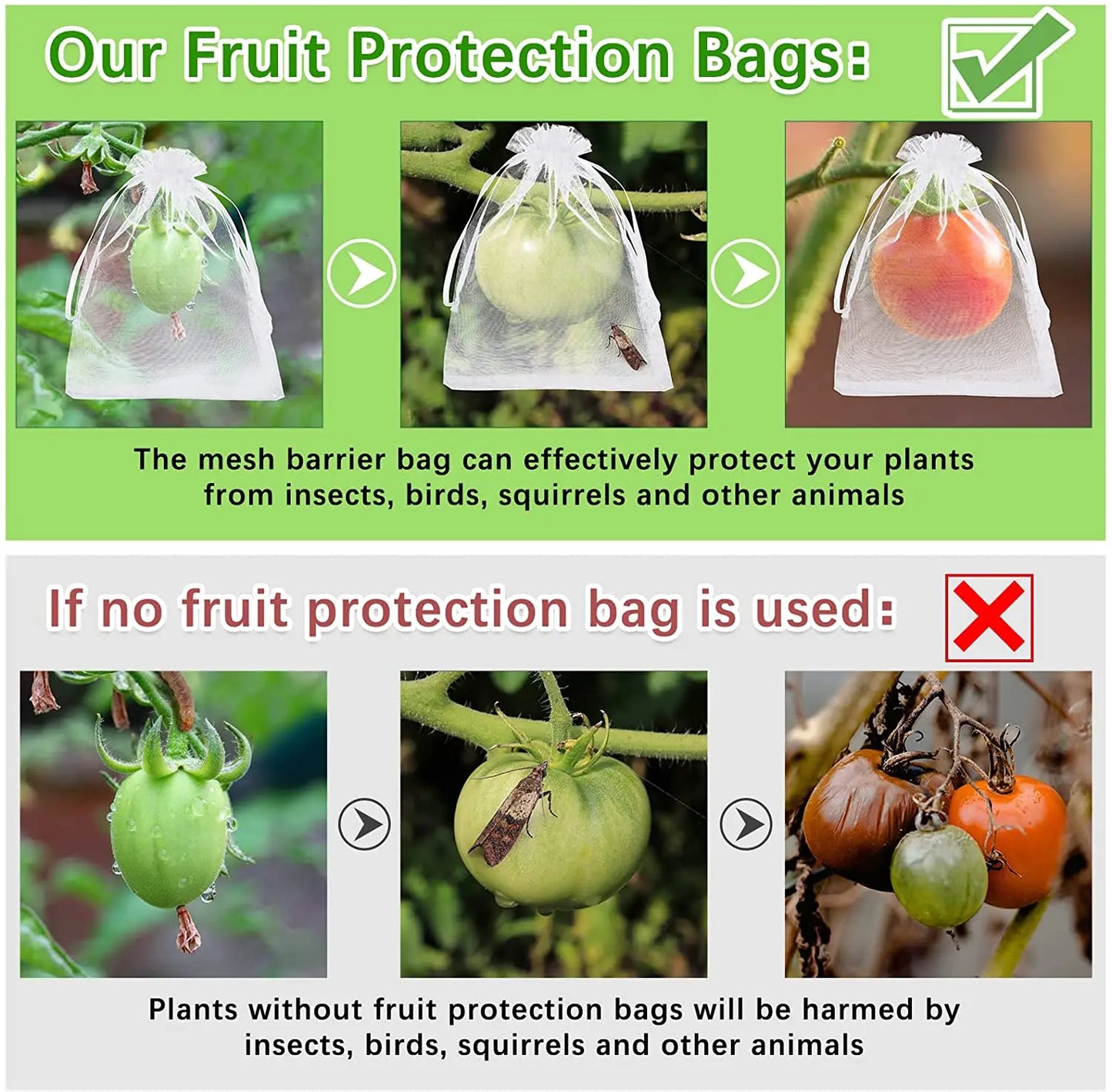 Wholesale Fruit Protection Bags Pest Anti-Bird Garden Netting Strawberry Bags Mesh Grapes Bag Drawstring Planter Grow Bags