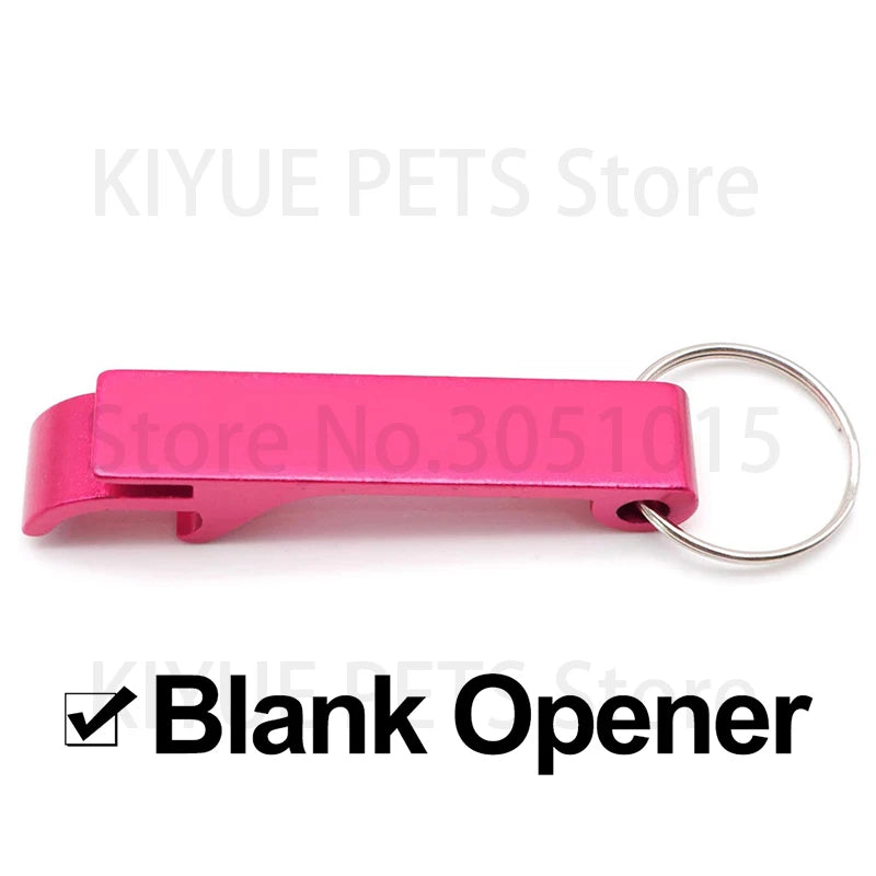 Wholesale 100Pcs Customized Aluminium  Can Opener Key Chain Ring Can Opener Restaurant Promotion Giveaway Logo Wedding Gift