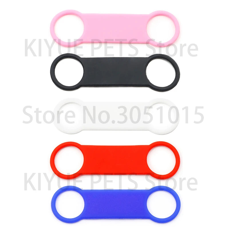 Wholesale 20PCS Pet Identity  Silicone Blank Dog Accessories Matching  Collar Anti-loss Nameplate Cat Stretch Rubber