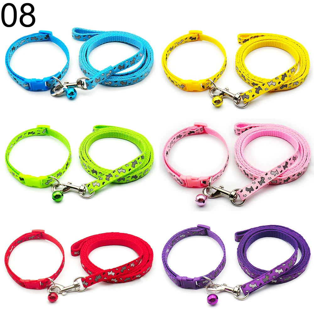 24Sets Dog Cat Leash Adjustable Leashes Collar Puppy Outdoor Walking Chihuahua Terier Schnauzer Outdoor Traction Rope General