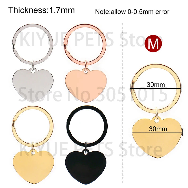 Custom 20Pcs/Set Pet Dog ID Tag Bone Round Stainless Steel Plate Pendant Necklace Collar Pet Accessories