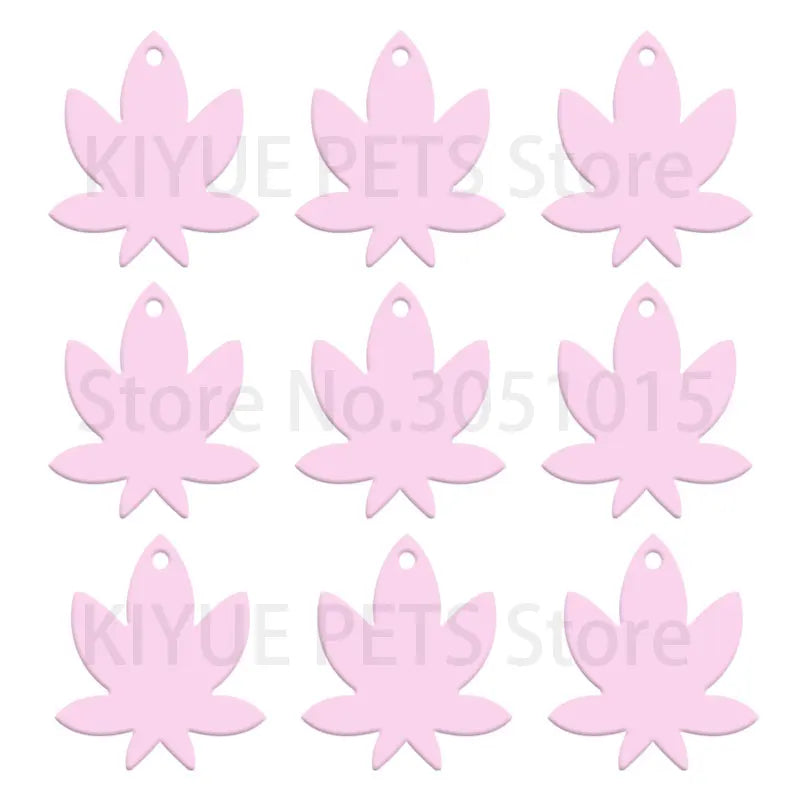 Wholesale 100Pcs Pet Dog ID Tag Personalized Customized Leaves Aluminum Blank Cat Name Tags Puppy Collar Anti Lost Nameplate