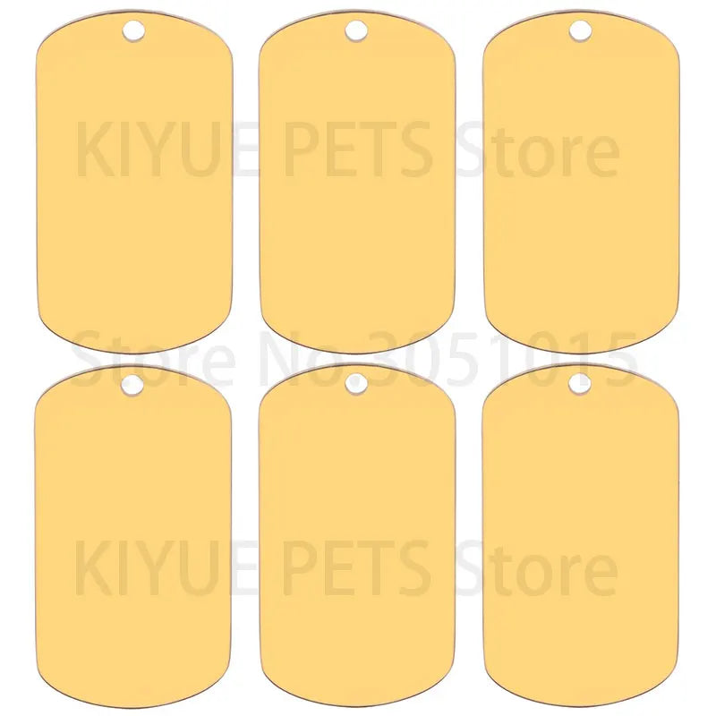 100Pcs Stainless Steel Cat Dog Tag Military Personalised Necklaces Style Blank Custom Make Lase Pet Id Plate