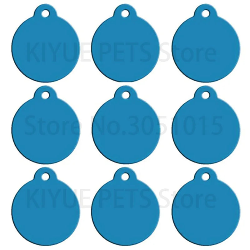 Wholesale 20pcs Pet Dog Cat Tag Id Aluminum Phone Telephone Supplies Alloy Round Shape Charm Keyrings Shop Lable Plate