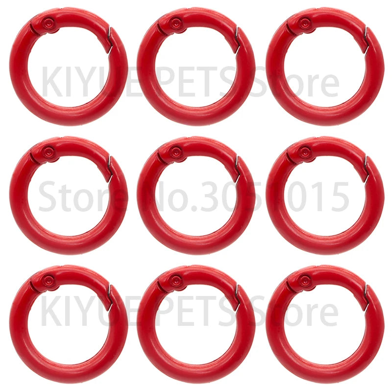 100Pcs Round Carabiner Ring Split Spring Gate Keychain O Ring Chain Jewelry Making Connector Pet Tag Accessories