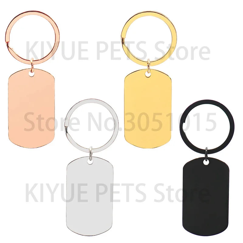 20Sets Stainless Steel Military Pet Dog Id SquareTag Animal Pendant DIY Charm Jewelry Findings Collar Nameplate Accessorie