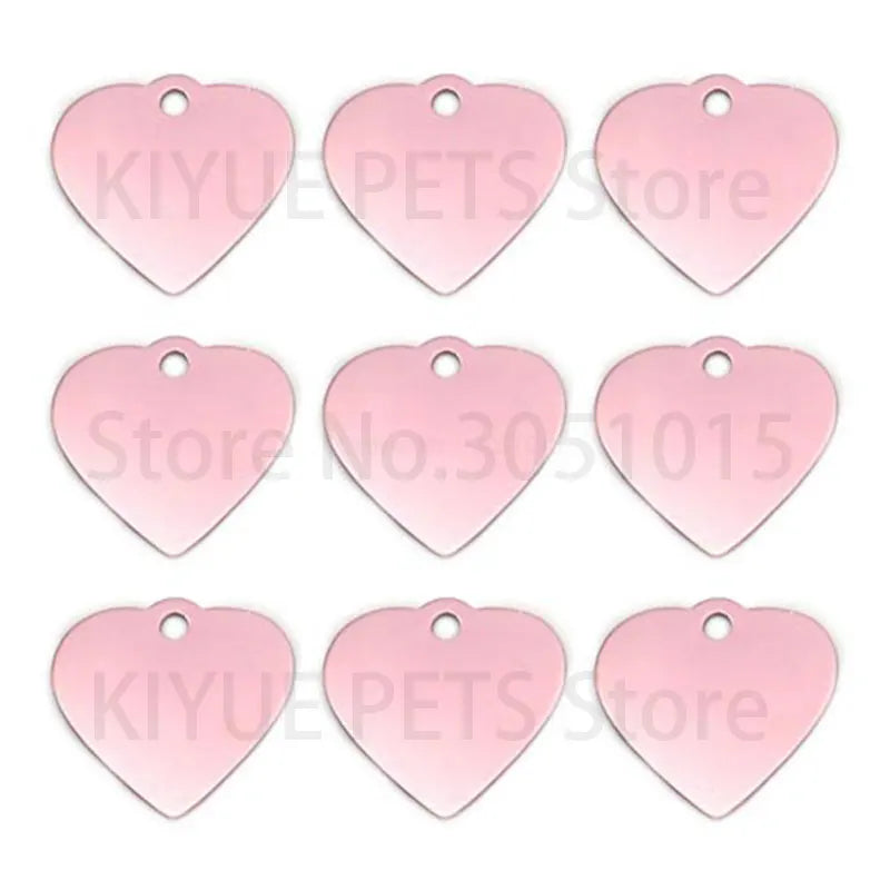 20Pcs Anti-Lost Dog Id Tag Personalized Engraving Pet Dog Collar Pendant Customized Pet Name Aluminum heart Pet Accessories