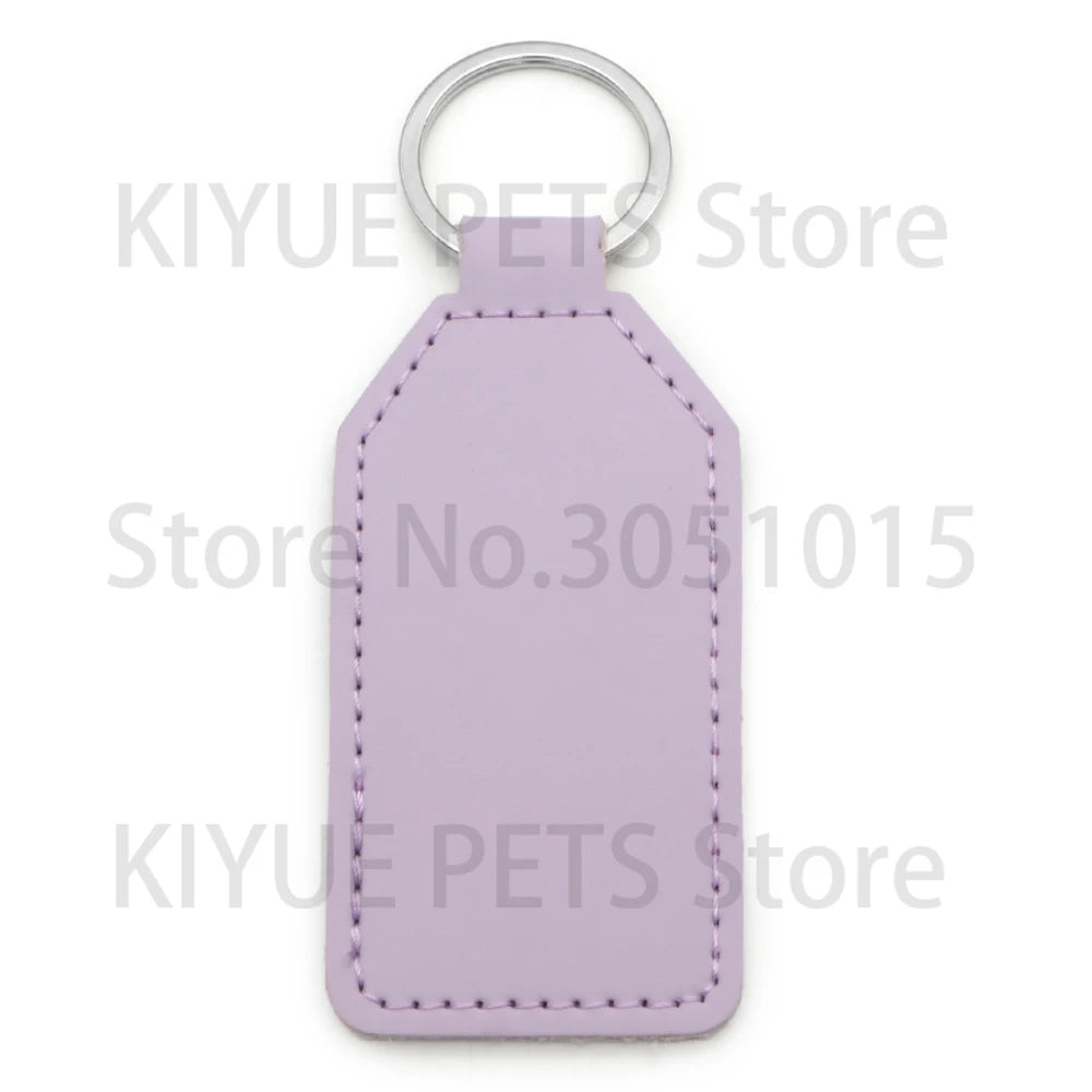 Personalized Blank Leather Tag DIY Laser Engraved Keyrings Pendants Anti-lost Customizable Nameplates Identity Plate