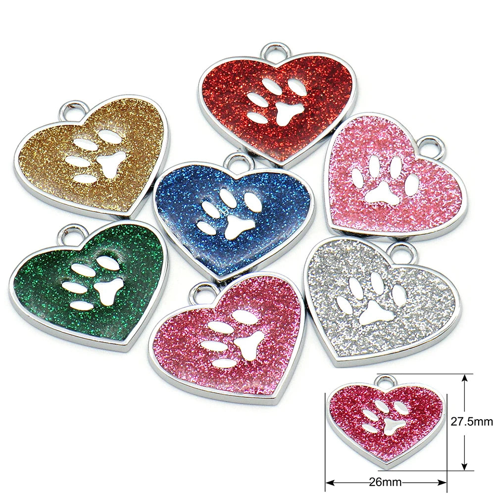 Personalized Custom 100Pcs Blank Pet ID Tag Metal Pendant Jewelry Necklace Nameplate Cat Collar Accessoires