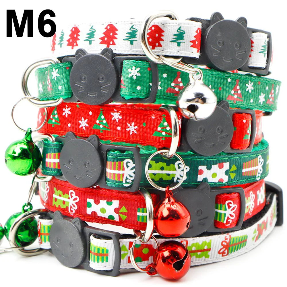 Wholesale 24PCS Christmas Collar Exquisite Festive Dog Neck Strap Fashion Personality Cat Head Covering