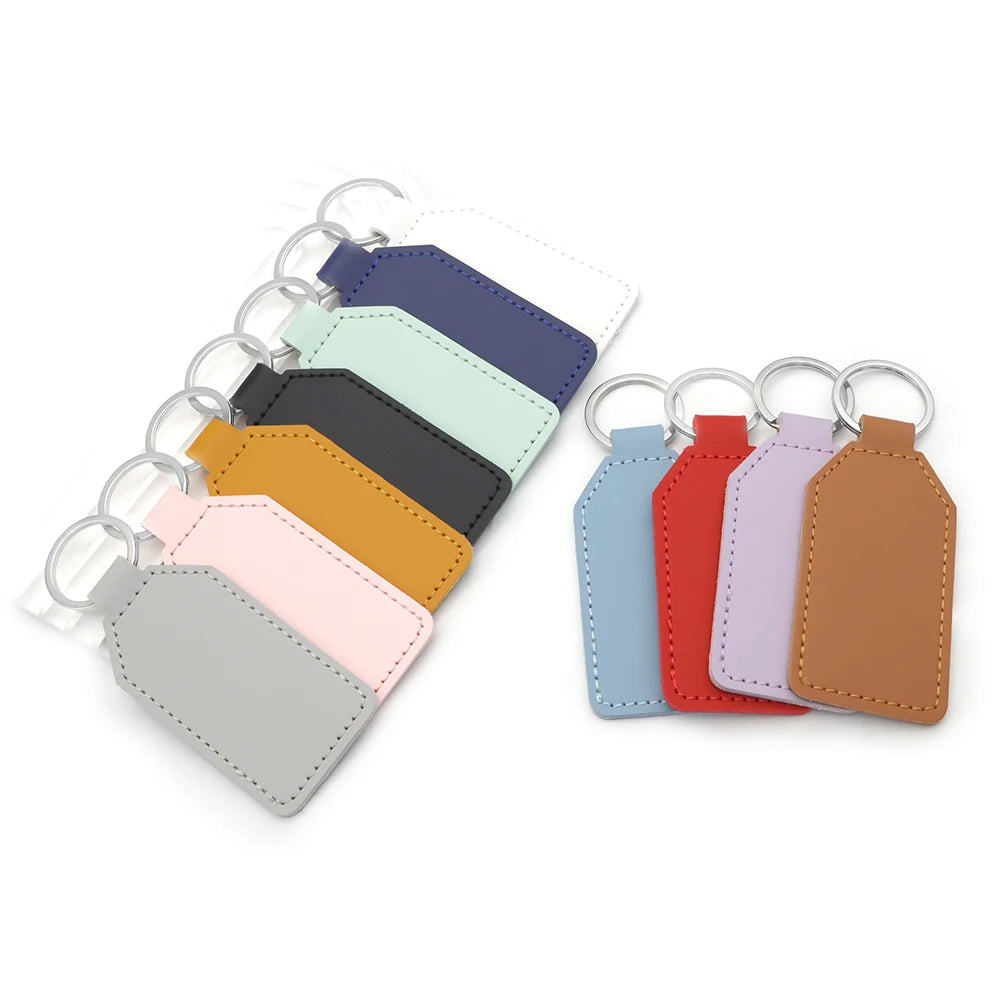 Personalized Blank Leather Tag DIY Laser Engraved Keyrings Pendants Anti-lost Customizable Nameplates Identity Plate