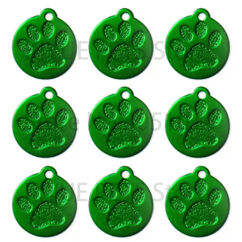 Wholesale 100Pcs Personalized ID Dog Tag Custom Engraved Name Puppy Dog Tag Paw Pendant Keychain Pet Dog Collar Accessories