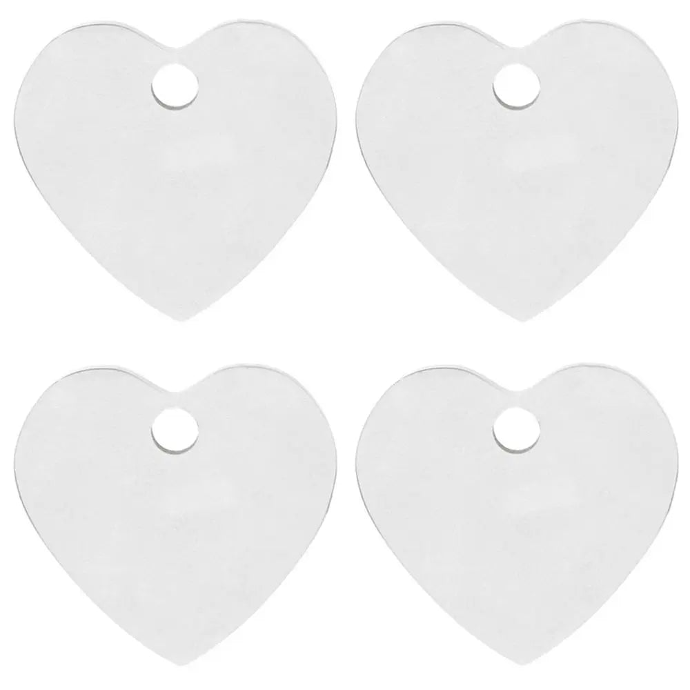 100Pcs Personalized Pet Dog ID Tag Blank Stainless Steel Heart Charm Laser Pendant Engravable Jewelry Plate Gift Souvenir