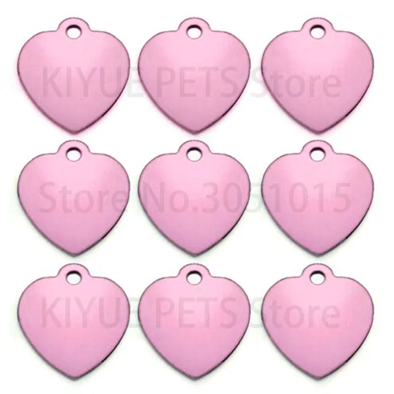 Wholesale 100Pcs Personalized Heart Dog Tag Pet Dog ID Name Wedding Gift Tag Card Customized Laser Name Dog Collar Accessories