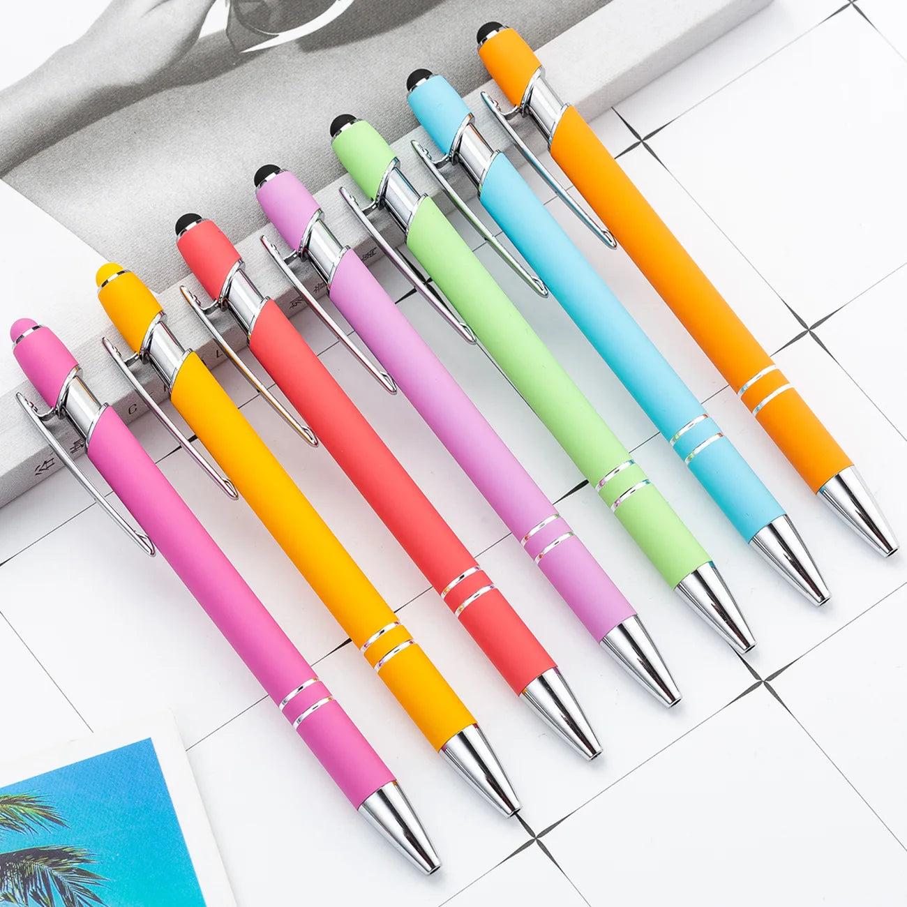 100 50 20Pcs Small Gift Business Ballpoint Drawing Touch Screen Gifts Pen School Office Supplies Wedding Engraved Name