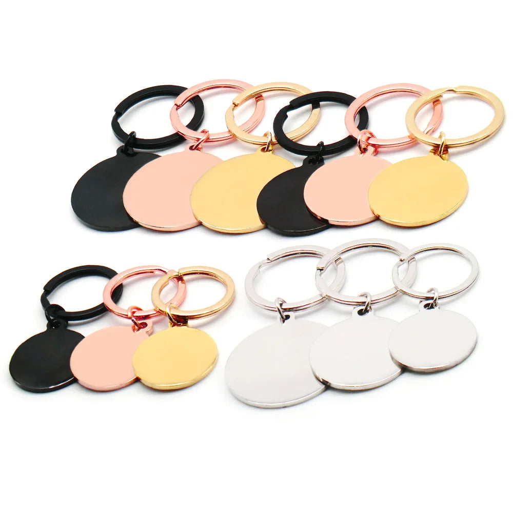 20Sets Stainless Steel Dog ID Tags Anti-Lost Blank Customized Name Tell Cat Collar Home Keychain Christmas Festival Gifts Plate