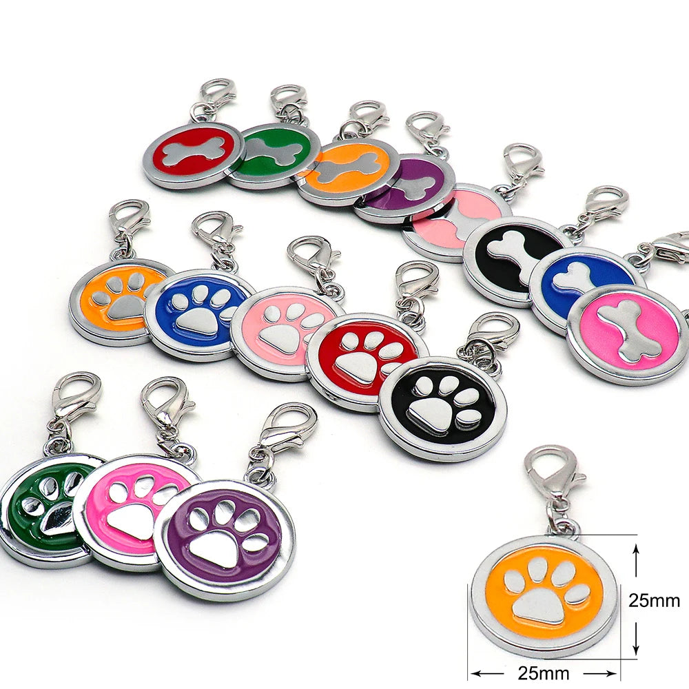 Personalized Custom 100Pcs Blank Pet ID Tag Metal Pendant Jewelry Necklace Nameplate Cat Collar Accessoires