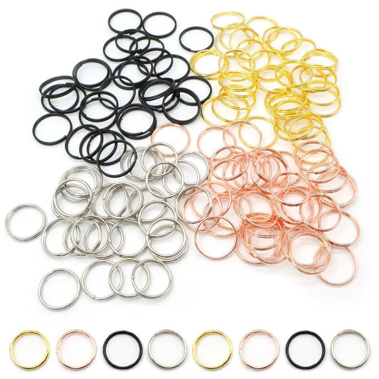 100Pcs Hot Sells Pet ID Tag 10MM 15MM Stainless Steel Keyring Colorful Metal Charm Pendant Supplies Accessories