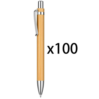 100 50 20 Pcs Personalized Logo Ball Pen Natural Bamboo Rollerball Pen Office For Company Business LOGO Name Small Gift Supplies