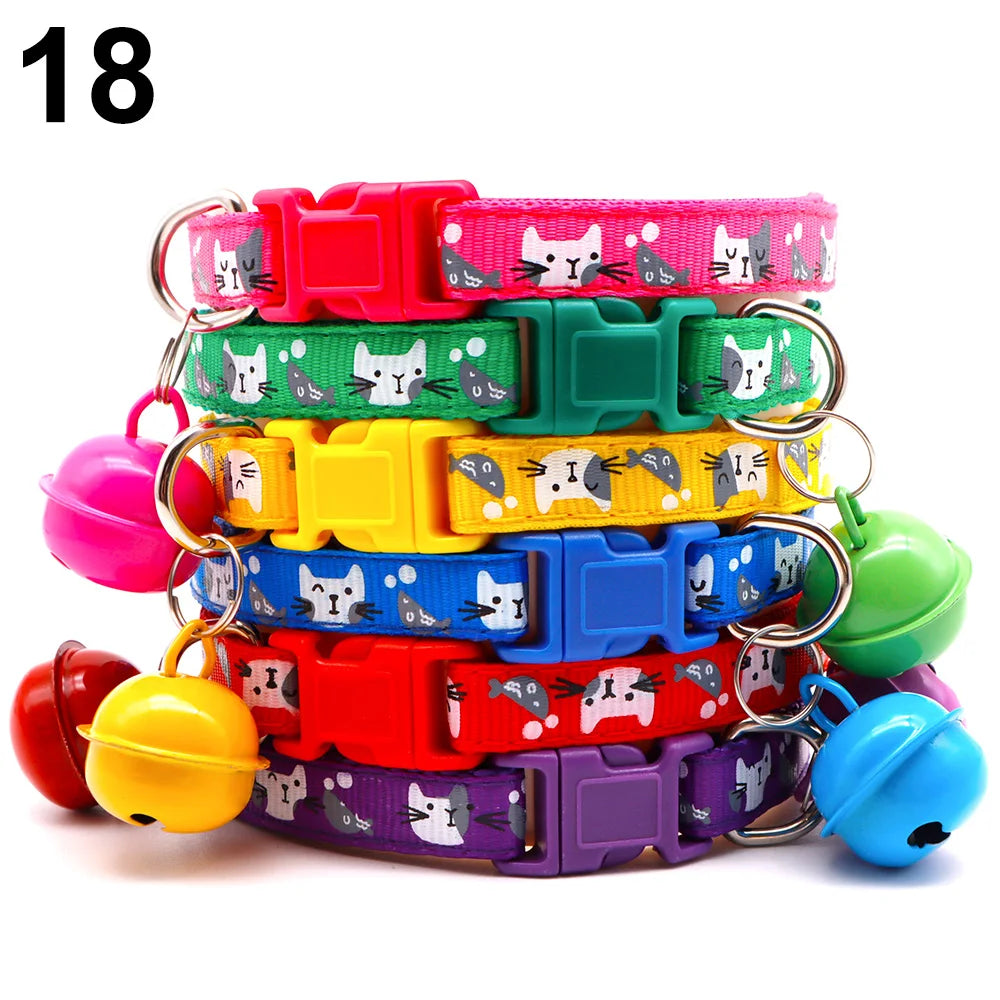 24PCS Cute Bell  Collar Different  Teddy Bomei Dog Cartoon Footprint Cat Colth Supplies Pets Leads Product Dropshipping