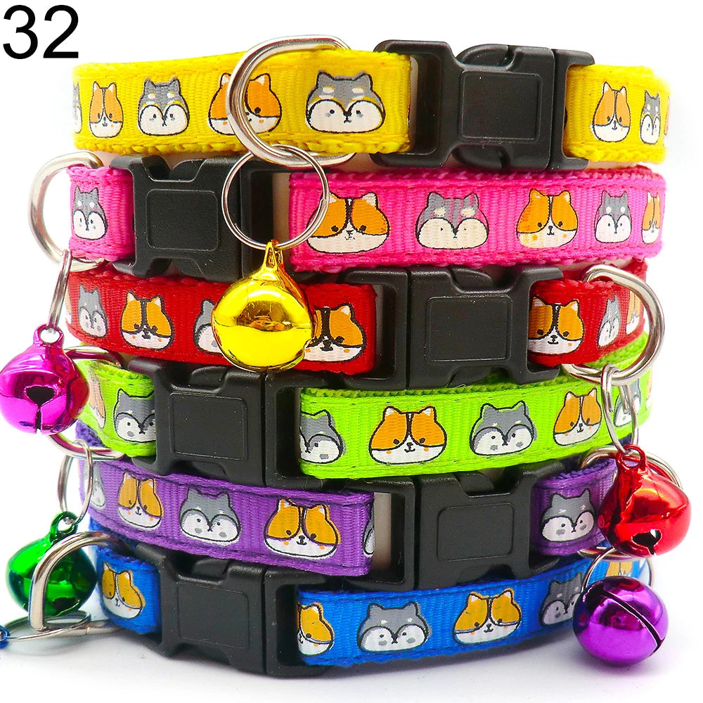 Wholesale 24PCS Cloth Material Pet Necklace Adjustable Halter Neck Strap Personality Bell Breathable Fashion Collar