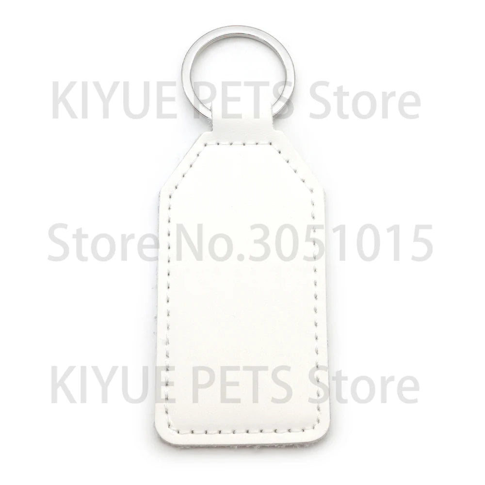 Personalized Blank Leather Tag DIY Laser Engraved Keyrings Pendants Anti-lost Customizable Nameplates Identity Plate