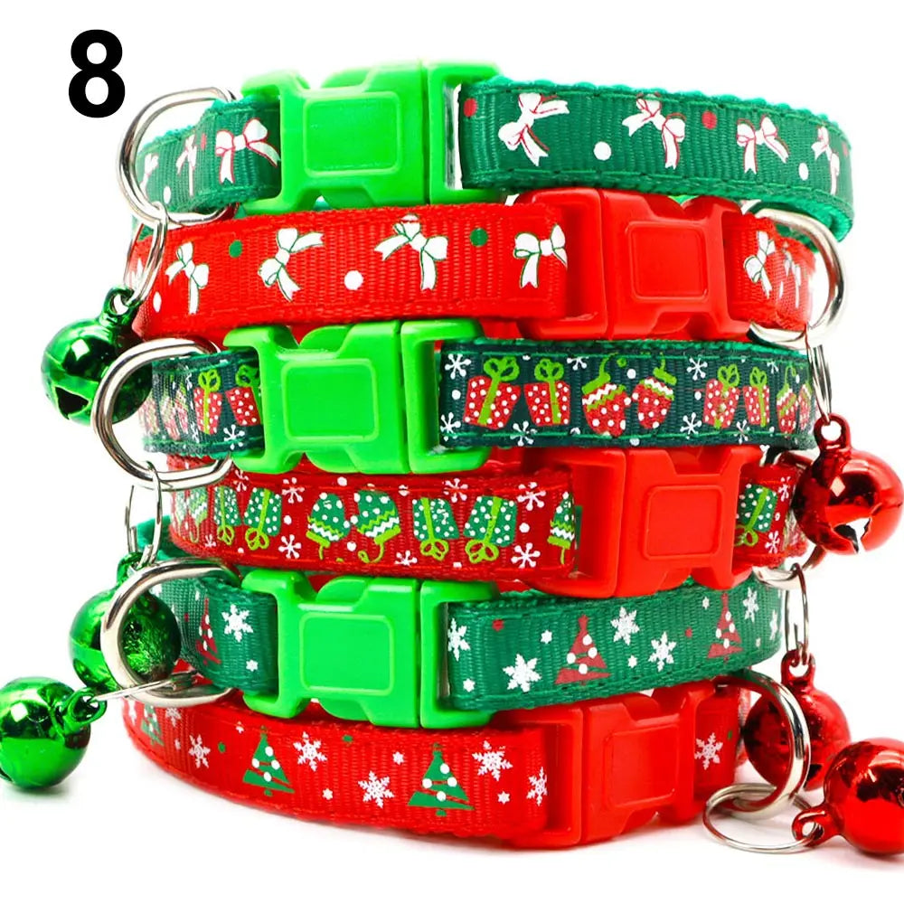 Wholesale 24PCS Christmas Collar Exquisite Festive Dog Neck Strap Fashion Personality Cat Head Covering