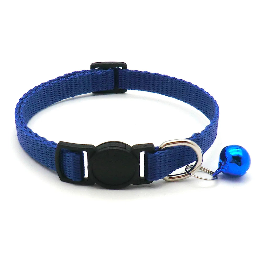 Wholesale 24Pcs Safety Casual Solid Color Neck Strap Fashion Walking Outside Pet Cat Dog Collar With Bell Delicate