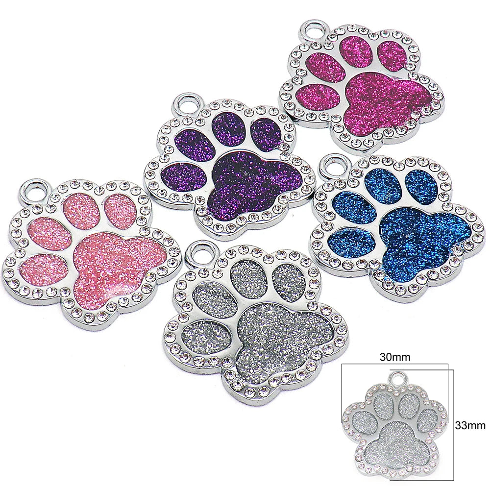 Personalized Custom 100Pcs Blank Pet ID Tag Metal Pendant Jewelry Necklace Nameplate Cat Collar Accessoires