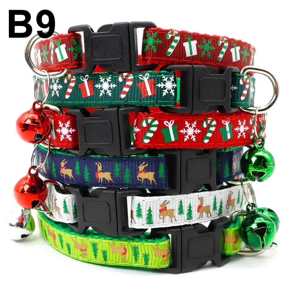 Wholesale 24PCS Christmas Collar Exquisite Festive Dog Neck Strap Fashion Personality Cat Head Covering