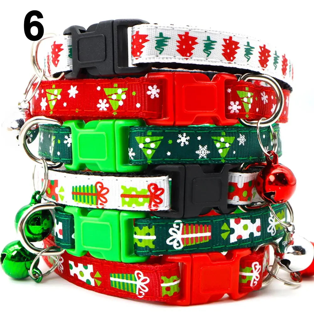 Wholesale 24PCS Christmas Collar Exquisite Festive Dog Neck Strap Fashion Personality Cat Head Covering