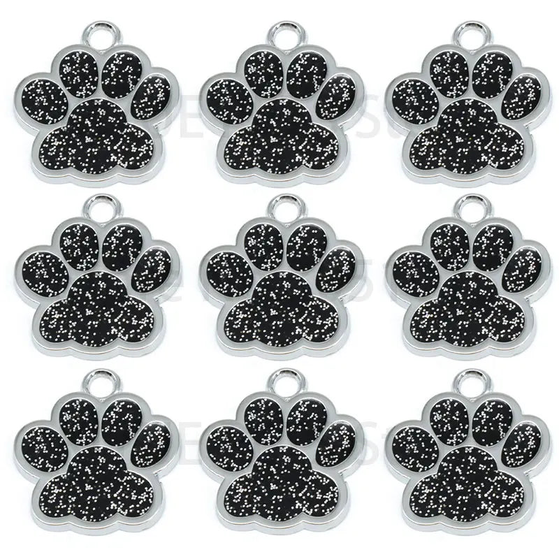 Wholesale 100Pcs Paw Identity Pendant Dog Tag Round Name Plate Pet ID Tag For Dogs Cats Personalized Custom Engraved Keychain