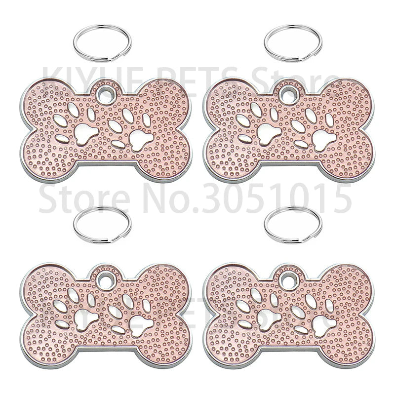 New Bone Identity Card 20pcs Personalized Dog Plate Supplies Customized Laser Cat Puppy Name Phone Lable Dog Accessories