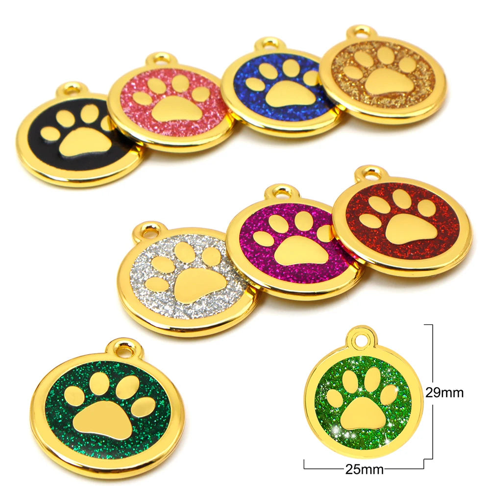 Personalized Custom 100Pcs Blank Pet ID Tag Metal Pendant Jewelry Necklace Nameplate Cat Collar Accessoires