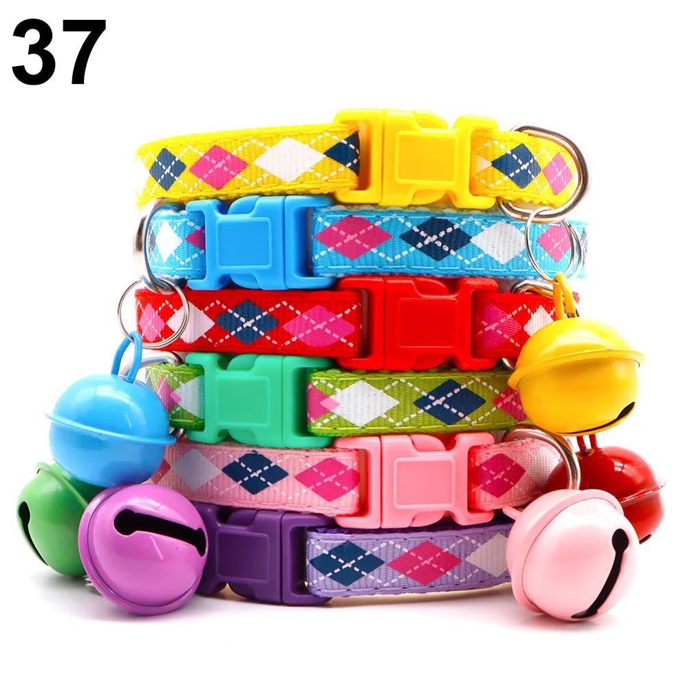 24PCS Cute Bell  Collar Different  Teddy Bomei Dog Cartoon Footprint Cat Colth Supplies Pets Leads Product Dropshipping