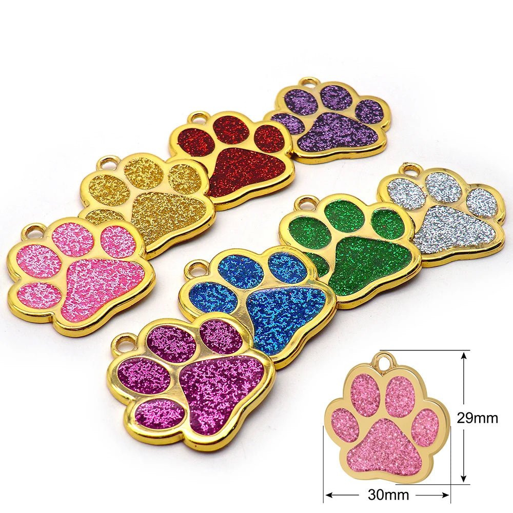 Personalized Custom 100Pcs Blank Pet ID Tag Metal Pendant Jewelry Necklace Nameplate Cat Collar Accessoires