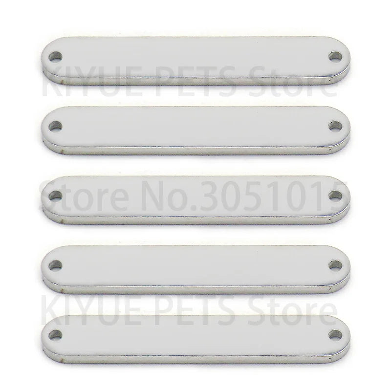 Wholesale 100Pcs Pet Id Tag Mirror Polish Stainless Steel Rectangle Personalised Stamping Blank Bar Charm Anti-lost For DIY NAME