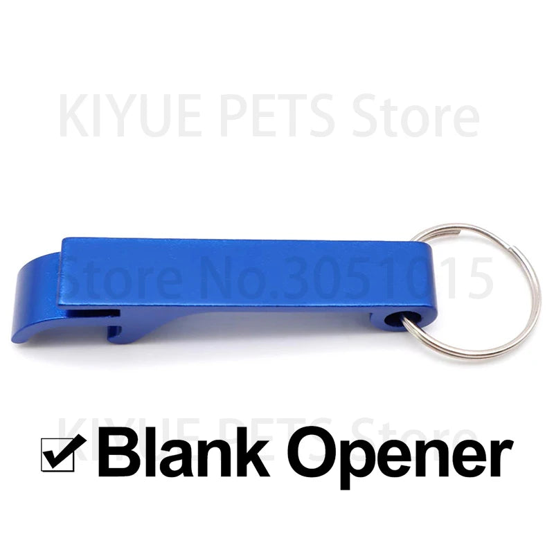 Wholesale 100Pcs Customized Aluminium  Can Opener Key Chain Ring Can Opener Restaurant Promotion Giveaway Logo Wedding Gift