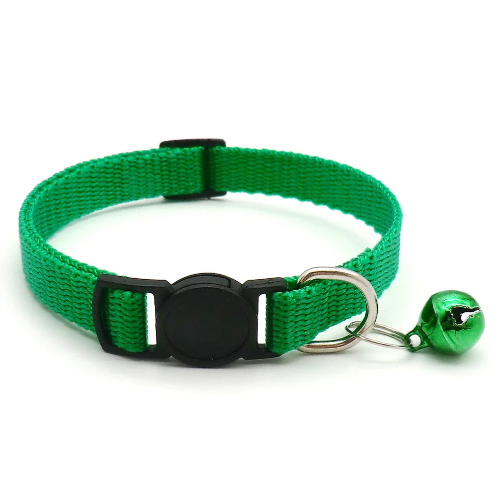 Wholesale 24Pcs Safety Casual Solid Color Neck Strap Fashion Walking Outside Pet Cat Dog Collar With Bell Delicate