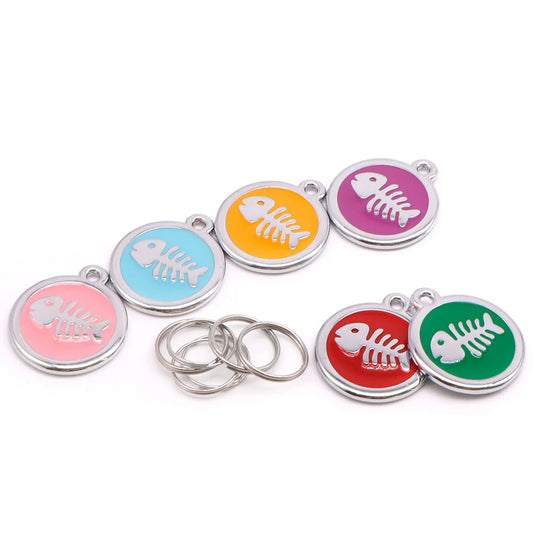 Wholesale 100Pcs Dog ID Tag Custom Pet id Tags Collar Accessories Personalized Puppy Nameplate for Small Medium Dogs Chihuahua