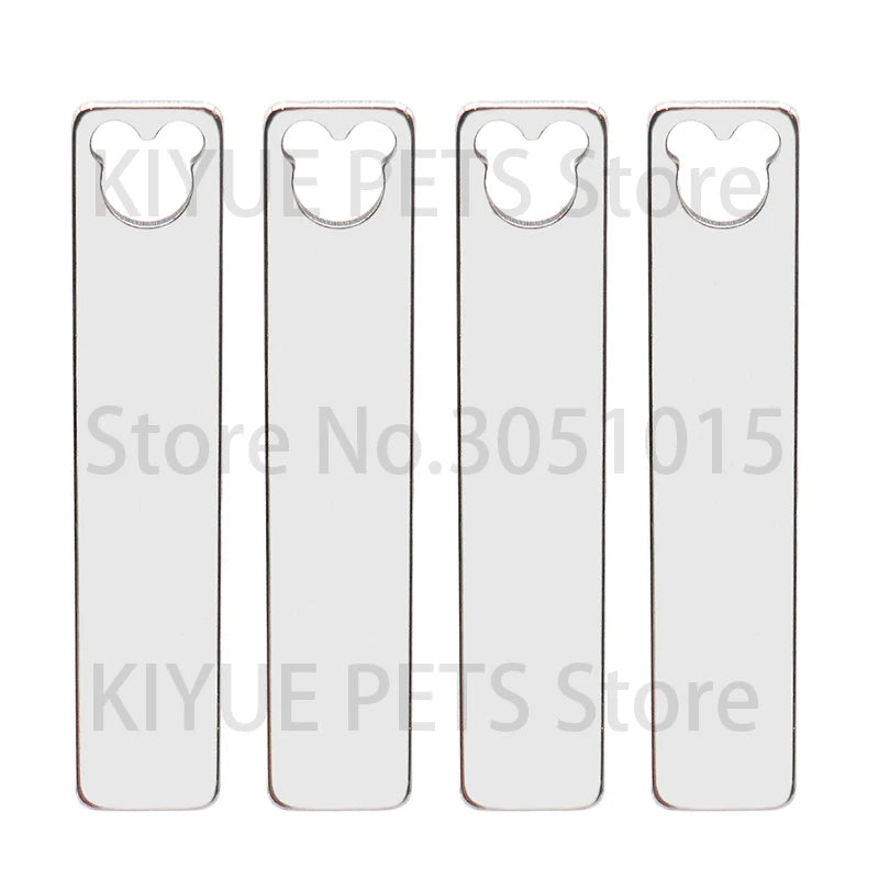 100Pcs Pet Dog Stainless Steel Rectangle Metal Blank Tag Memorial Pendant Necklace Jewelry Makings