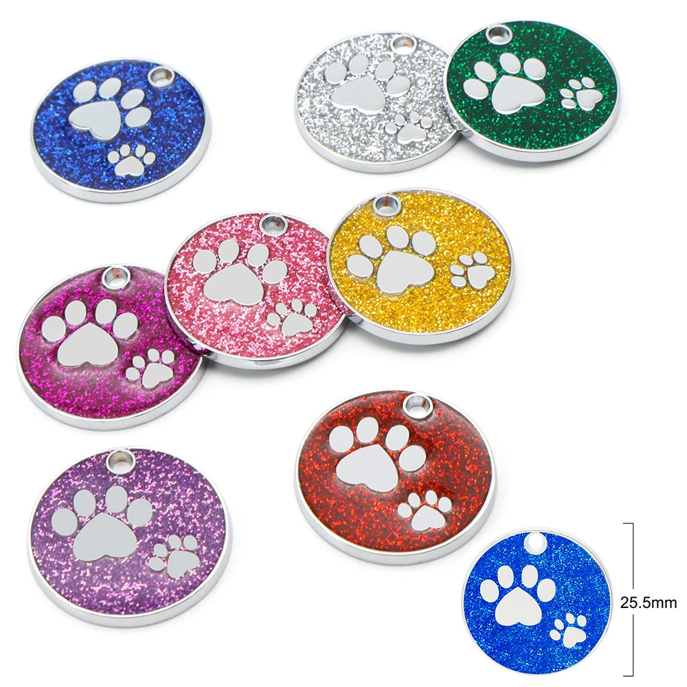 Personalized Custom 100Pcs Blank Pet ID Tag Metal Pendant Jewelry Necklace Nameplate Cat Collar Accessoires