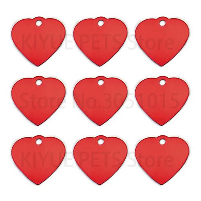 20Pcs Anti-Lost Dog Id Tag Personalized Engraving Pet Dog Collar Pendant Customized Pet Name Aluminum heart Pet Accessories